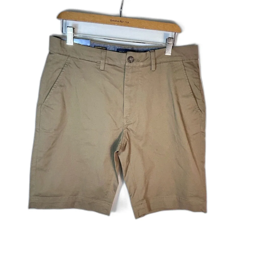Piombo Italy Men's NWT Toast Tan Stretch Cotton Flat Front Shorts Sz IT 50/US 34